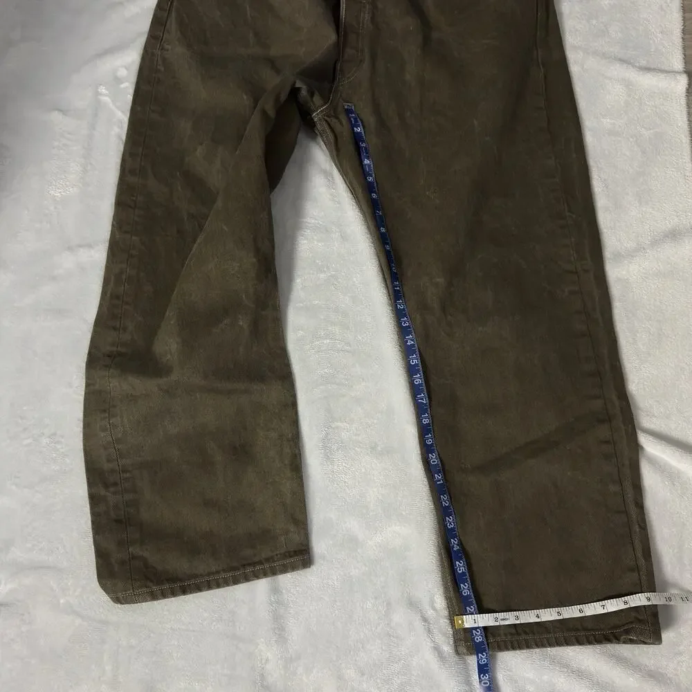 Levis 501 Straight Fit Jeans Mens 40x30 Olive‎ Green 100% Cotton Button Fly